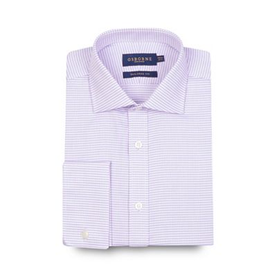 Osborne Big and tall lilac puppytooth tailored shirt